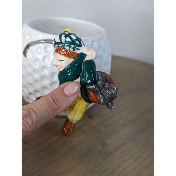 Vintage 1992 OCI Ceramic Golf Ball Golfer Mug Pen Holder Desk Organizer Omnibus - Picture 5 of 10